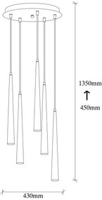 Lustră LED pe cablu UGUR 5xLED/3W/230V