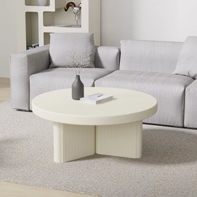 Masuta de cafea rotunda alb stil japandi DEPRIMO 43471 by Deprimo