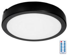 Plafonieră LED cu senzor pentru baie NAIROS LED/24W/230V IP65 cm negru + telecomandă