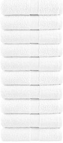 vidaXL Prosoape de baie premium SOLUND, 10 buc., albe, 30x30 cm, 600 g/m²