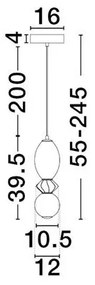 Pendul LED decorativ ceramic Mocha, Alb, PALLINA