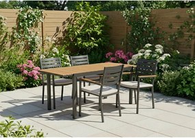 Scaune de grădină gri-antracit 4 buc. din metal Henna – Bizzotto