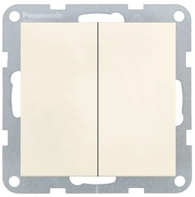 Intrerupator dublu 10A, IP20, Bej, Panasonic Karre Plus 55