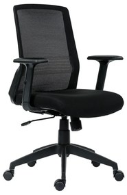 Scaun birou ergonomic Novello, rotativ, textil + mesh, negru