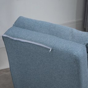 HOMCOM Fotoliu de podea Pat pliant cu saltea pliantă, design 2 în 1, pernă detașabilă, 60 x 80 x 56 cm, Himmelblau | Aosom Romania