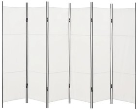 280259 vidaXL Paravan cameră cu 6 panouri, alb, 300 x 180 cm