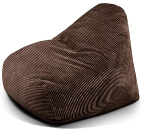 Fotoliu bean bag maro închis cu tapițerie din catifea reiată Snug 100 – SLOWDOWN