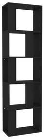 800109 vidaXL Bibliotecă/Separator cameră, negru, 45x24x159 cm, PAL