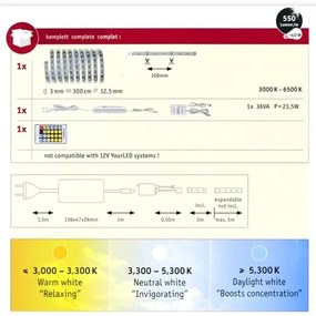 Paulmann 70624 - Bandă LED MAXLED 3m 20W reglabilă 230V cu DO