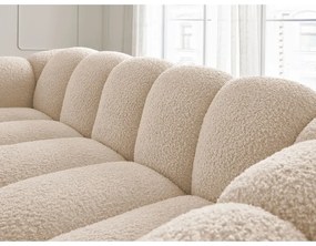 Canapea maro deschis cu tapițerie din țesătură bouclé 232 cm Hippolyte – Bobochic Paris