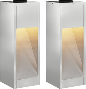 vidaXL Lampa de parcurs LED solar 2 pcs Argintiu Galvanizat