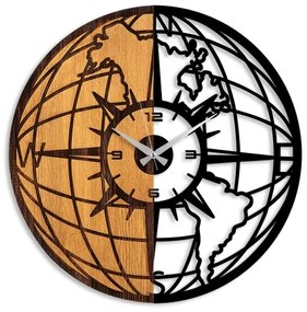 Ceas de perete d. 56 cm 1xAA lemn/metal