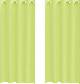 vidaXL Perdele Voile cu Oelii 2 buc Verde măr 140x225 cm