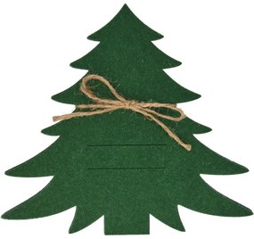Pungă pentru tacâmuri X-Mas Tree verde, set de 4bucăți