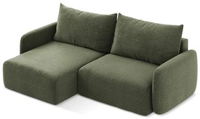 Colțar verde extensibil/cu spațiu de depozitare (cu colț pe partea stângă) Kalena – Makamii