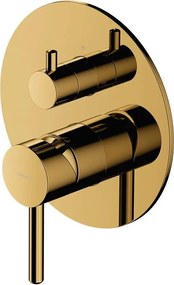 Baterie cada-dus incastrata Omnires Y monocomanda 3 cai finisaj auriu lucios fara corp ingropat