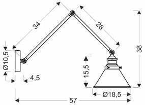 Lampă de perete FUNDO 1xE27/40W/230V negru/auriu