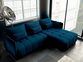 Colțar extensibil dumonde cu ladă de depozitare si sezut confortabil din spuma high-density, Malta Enjoy Petrol II 235x185 cm