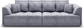 Canapea TIGA, stofa catifelata gri - Whisper 16, cu reglaj electric, 3