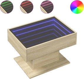 vidaXL Măsuță de cafea cu LED stejar sonoma 70x50x45 cm lemn prelucrat