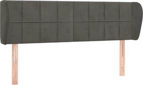 vidaXL Tăblie de pat cu aripioare gri închis 147x23x78/88 cm catifea