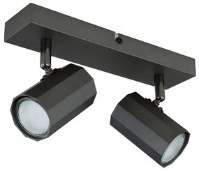 Plafoniera cu 2 Spoturi directionabile metal negru JAMES