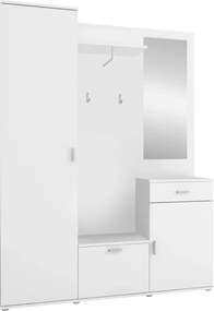 Mobilier hol AMALIA, alb, PAL melaminat, 145x29x188 cm