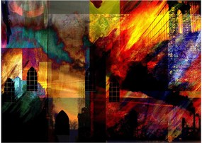 Tablou - Oraș colorat, abstracție (70x50 cm)