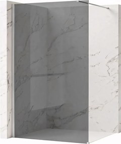 Paravan de dus fumuriu Rea Flexi Grey 80 cm crom