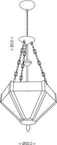 BRILAGI - Tiffany candelabru cu vitralii suspendat pe lanț EMERALD 3xE27/60W/230V Ø 50 cm