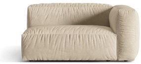 Modul pentru canapea modulară bej cu tapițerie din catifea (cu colț pe partea dreaptă) Martina – Micadoni