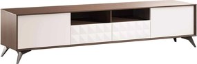 Comodă TV lemn masiv nuc Zion Crem-, 203 × 43 × 46 cm