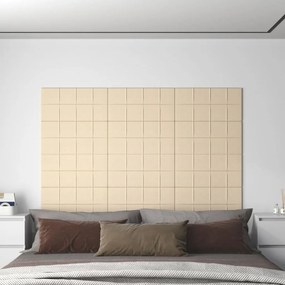 Panouri de perete 12 buc. crem 60x30 cm textil 2,16 m   12, Crem, 60 x 30 cm