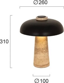 Lampă de masă LORA 3xG9/40W/230V negru/bej