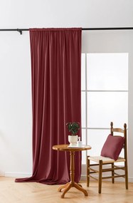 Draperie opaca culoarea vinului VELVET 135x250 cm Agățat: Inele metalice