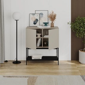 Dulap negru/crem 80x90x40 cm Amira – Marckeric