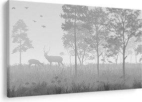 Tablou - Pajiște cu cerbi (90x60 cm)