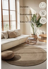 Covor grej reversibil rotund din iută ø 100 cm Braided Grey – Hanse Home