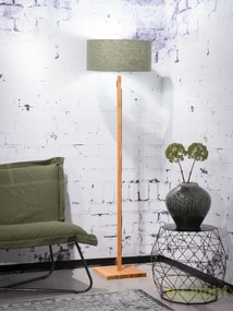 Lampadar modern cu baza din lemn si abajur textil FUJI, verde FUJI/F/4723/GF