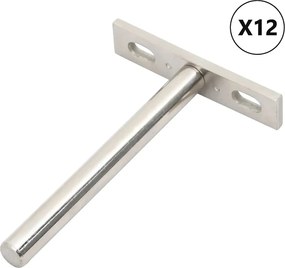 vidaXL Suporturi pentru rafturi plutitoare 12buc Oțel carbon invizibil