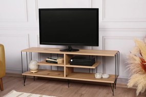 Comoda TV Eze, Crem - Alb - Maro - Gri, 120 x 45 x 30 cm