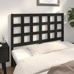 Tablie de pat, negru, 125,5x4x100 cm, lemn masiv de pin Negru, 125.5 x 4 x 100 cm, 1