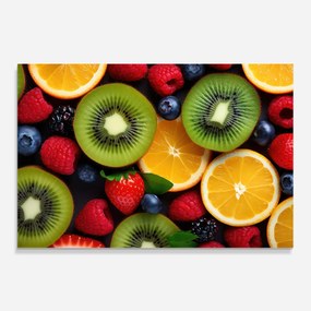 Panou Sticla Bucatarie, 50x70cm, Protectie aragaz, Antistropi, Termorezistent, Alimente, Fructe, Kiwi Fruit Mix