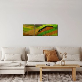 Tablou - Lan, luncile (cu ceas) (90x30 cm)