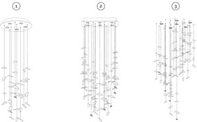 Element decorativ suspendat design frunze care cad din tavan Leaf A clear