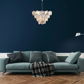 Lustră pe lanț DIANA 6xE14/40W/230V crom mat