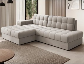 Colțar bej extensibil cu tapițerie din catifea (cu colț pe partea stângă/cu șezlong) Blezalt – ELTAP