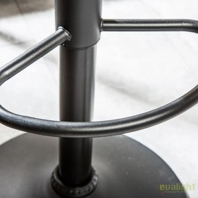 Set 2 scaune de bar cu tapiterie din microfibra Modena gri vintage A-39001 VC