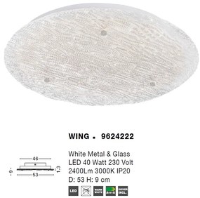 Plafoniera LED design modern 53cm WING NVL-9624222