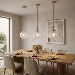 Brilagi - Lustru suspendat pe cablu STELLA 1xE27/60W/230V Ø 18 cm bej/auriu